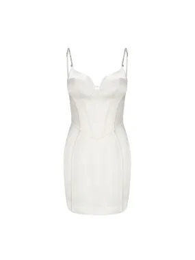 Anastasia Diamond Slip Dress (White) (Final Sale)