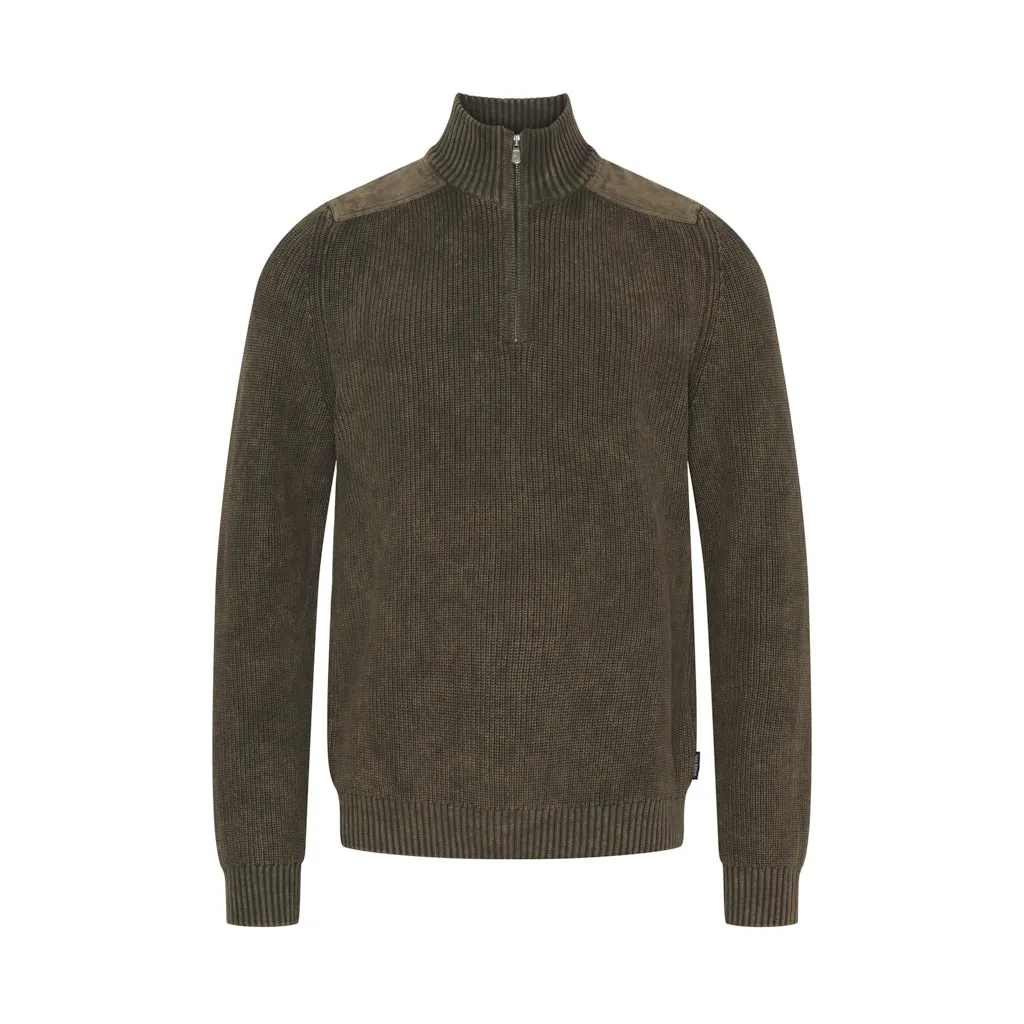 Archie Half Zip - Dark Brown
