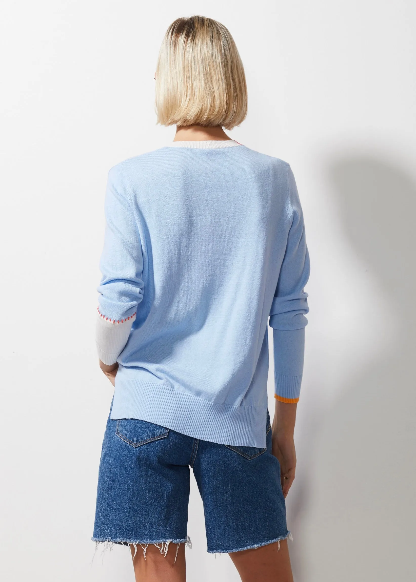 Block Trim Jumper ZP6610 in Sky by Zaket & Plover