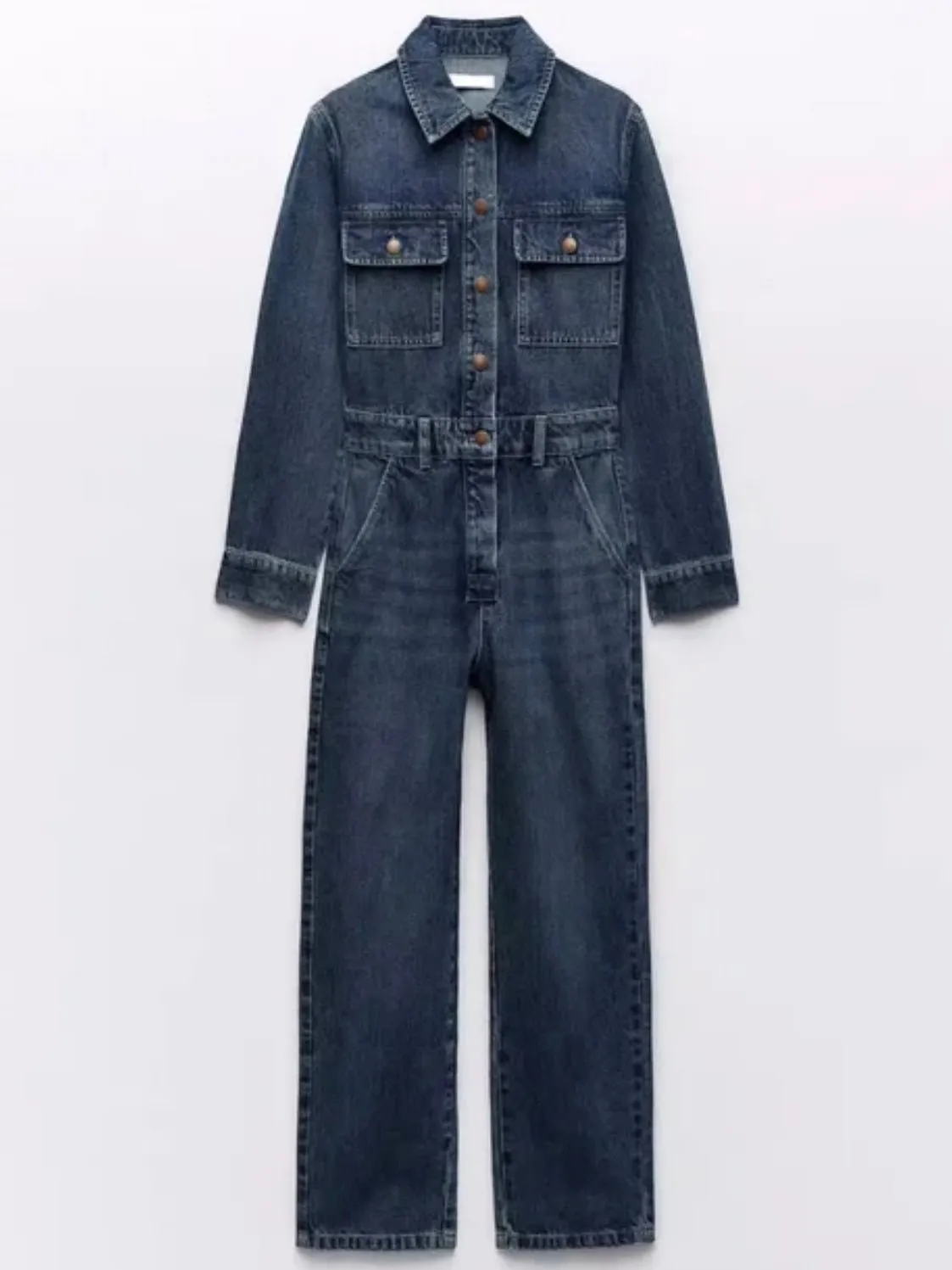 Blue denim long sleeves painter jumper