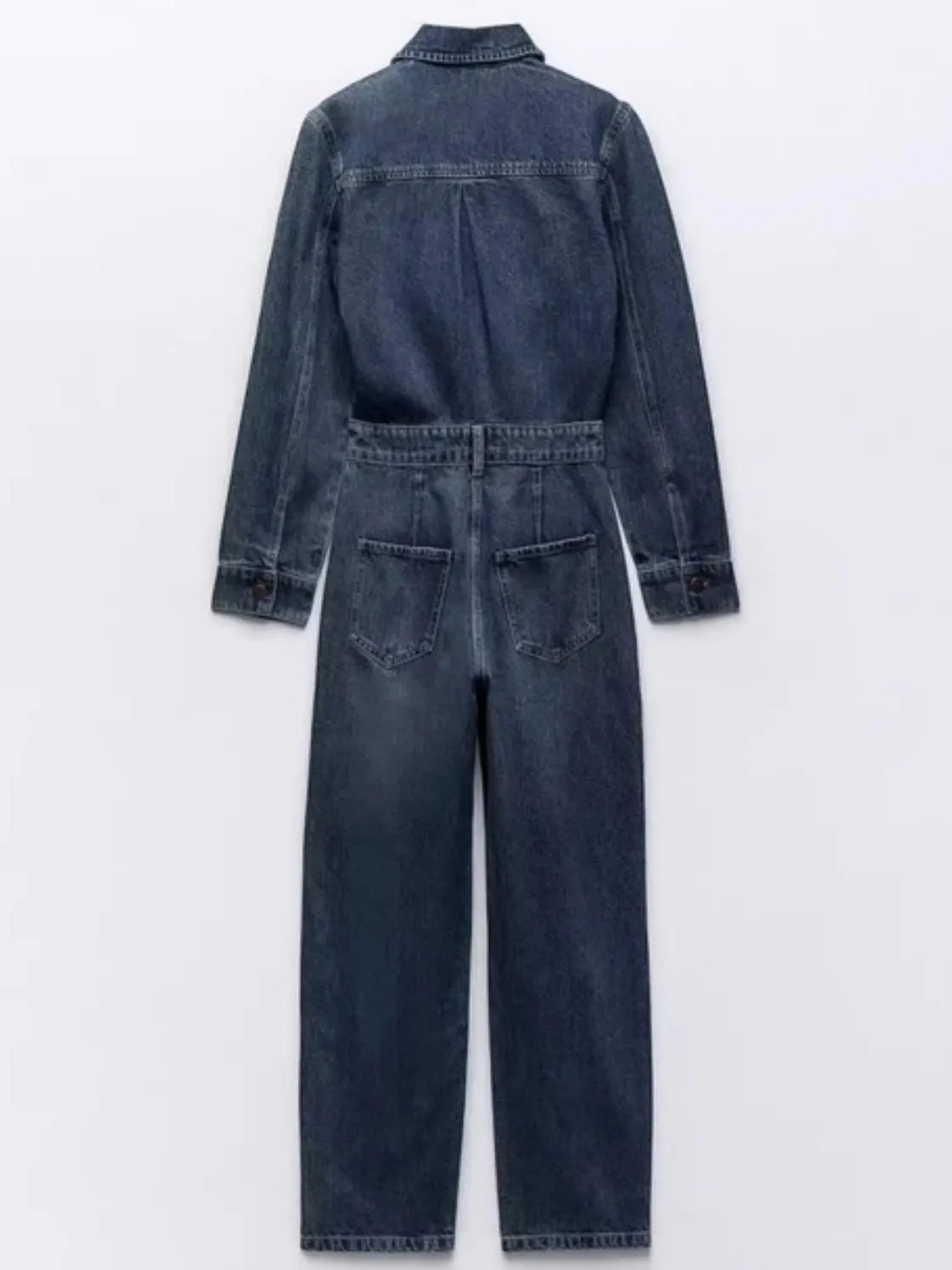 Blue denim long sleeves painter jumper