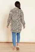 Brown Zebra Print Oversized Shirt