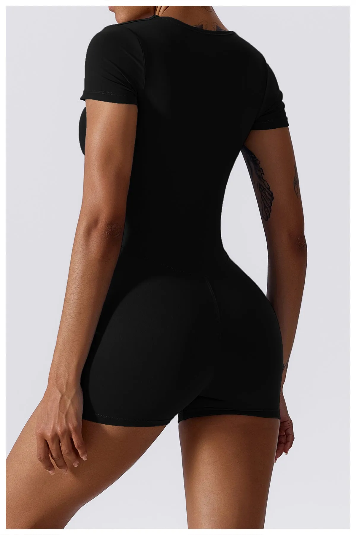 Cap Sleeve Square Neck Yoga Romper
