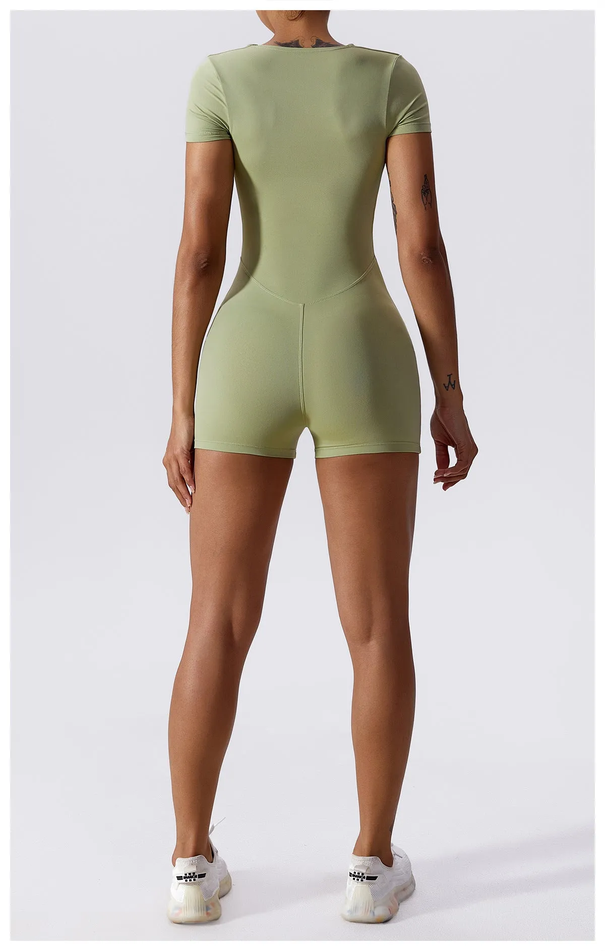 Cap Sleeve Square Neck Yoga Romper