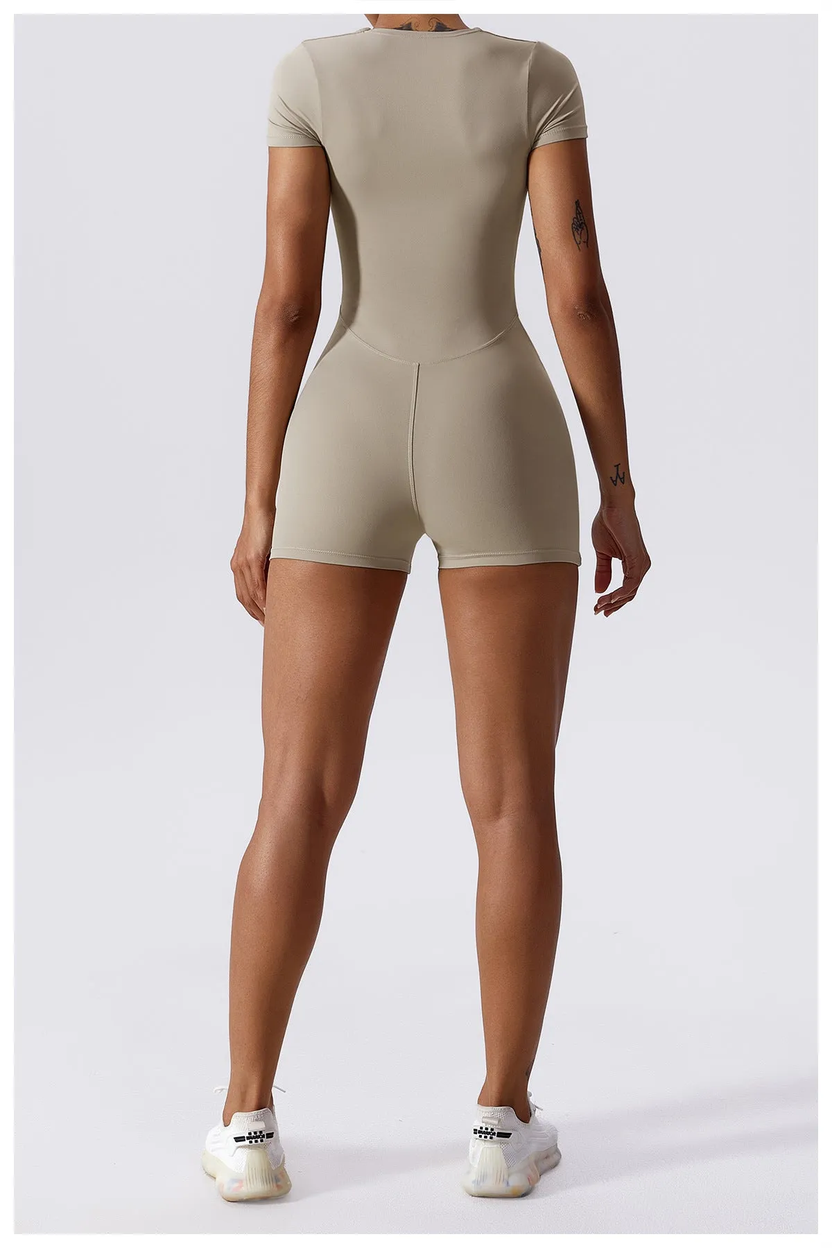 Cap Sleeve Square Neck Yoga Romper