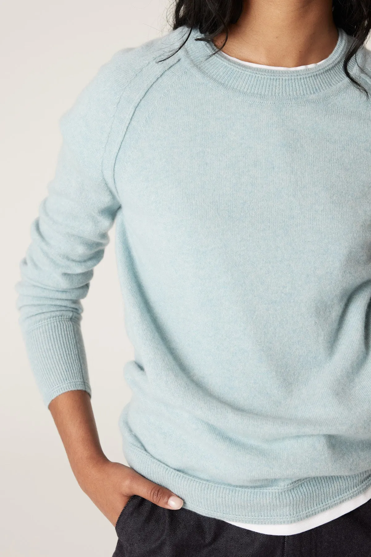 Cashmere Crew Jumper - Ice Blue