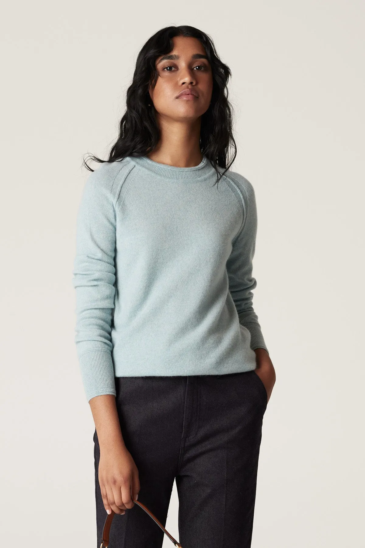 Cashmere Crew Jumper - Ice Blue