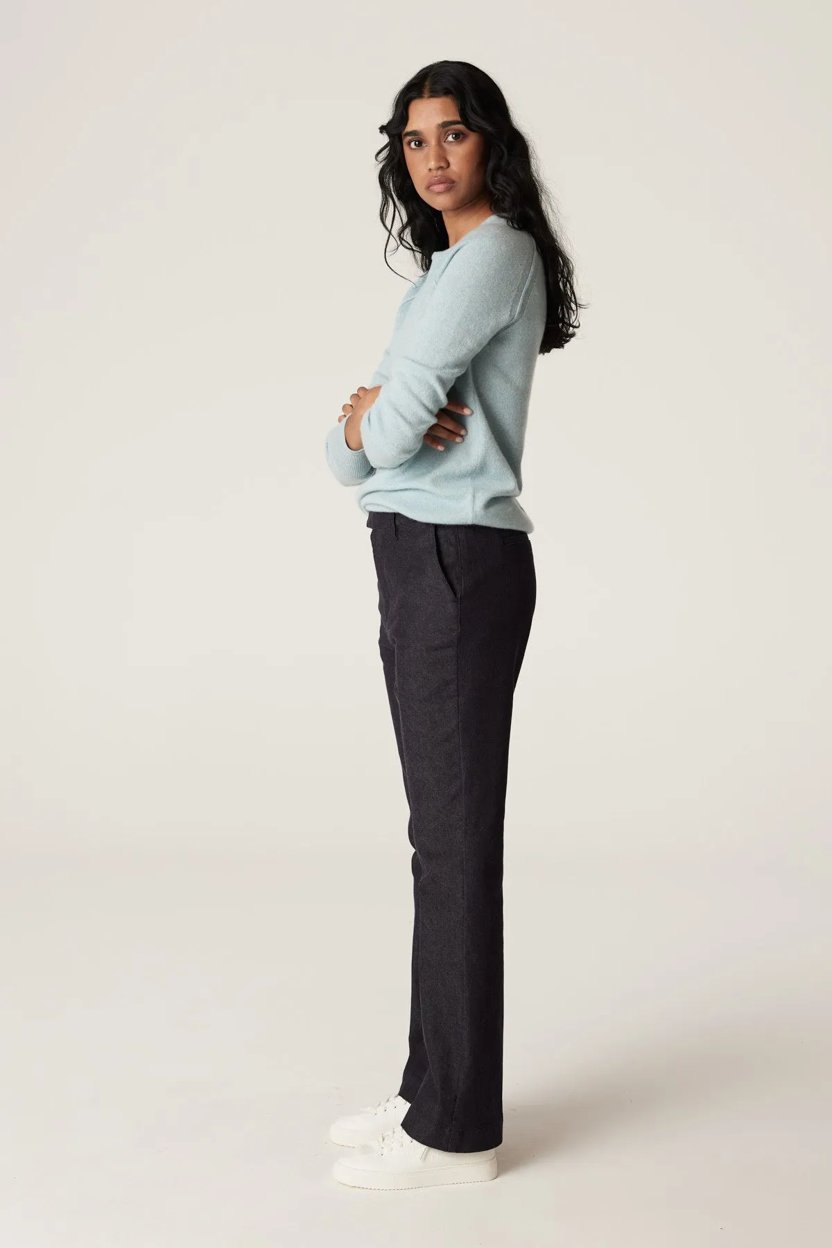 Cashmere Crew Jumper - Ice Blue