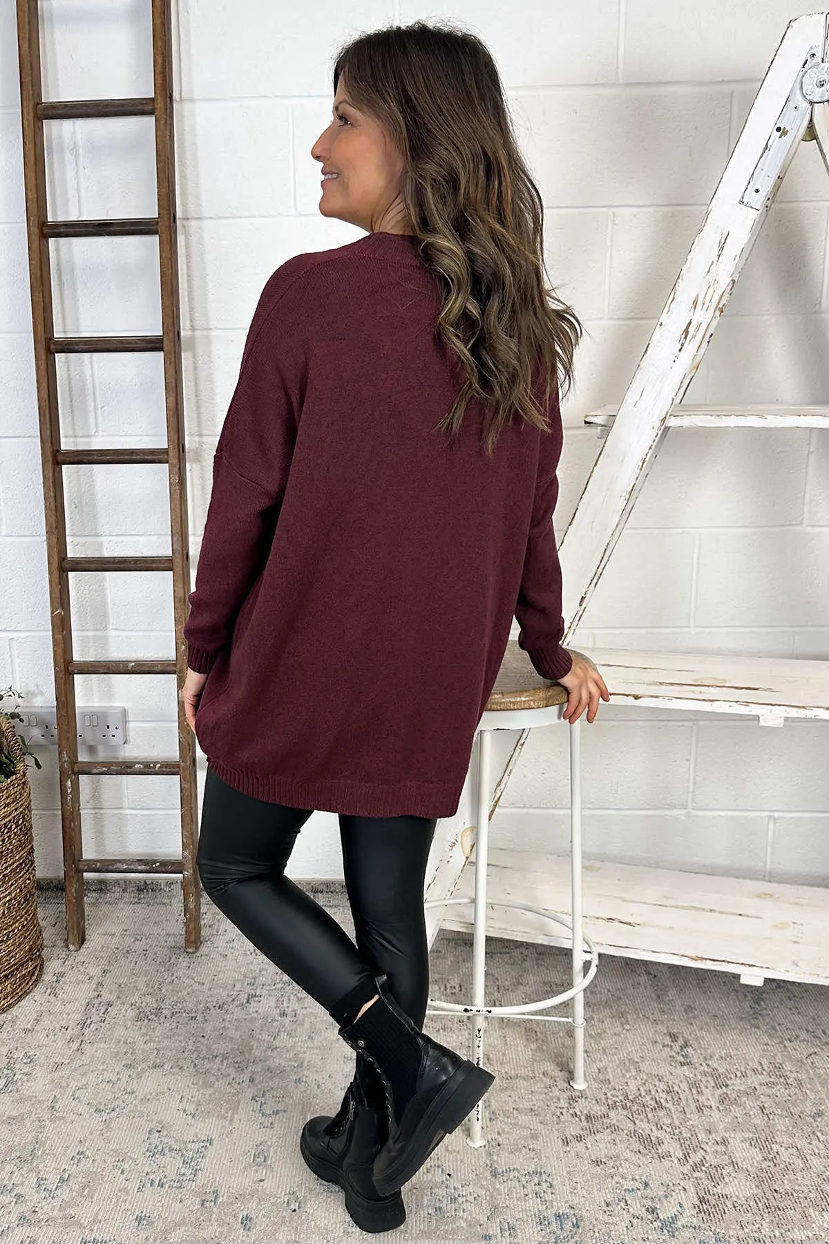Charee V-Neck Jumper Wine