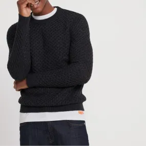 Edit Cable Crew Jumper (Dark Charcoal)