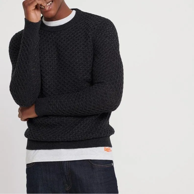 Edit Cable Crew Jumper (Dark Charcoal)