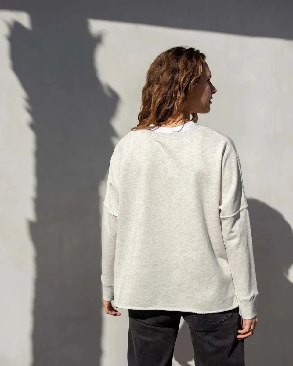 Frenchie Crewneck Sweatshirt in Ash Heather by Mersea