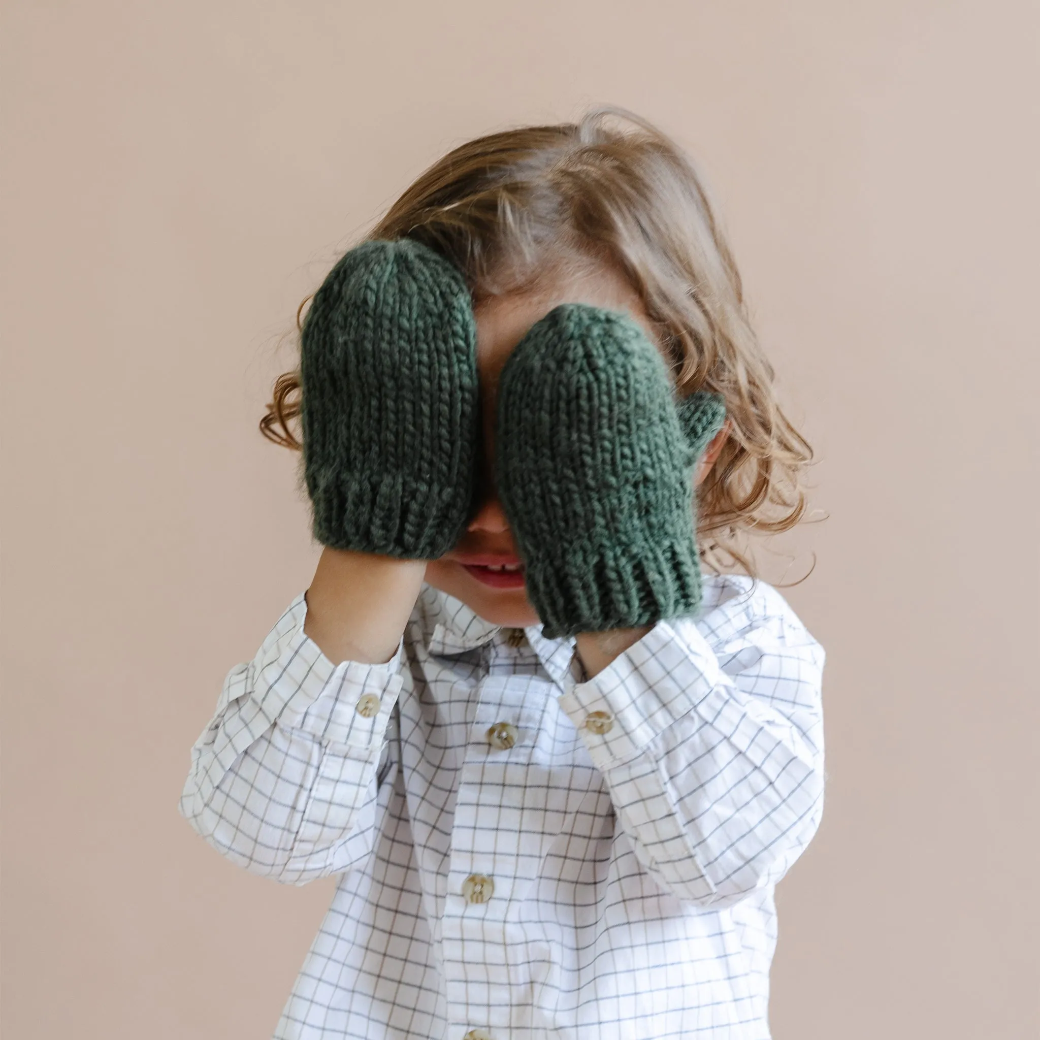 Hand Knit Mittens - Mauve