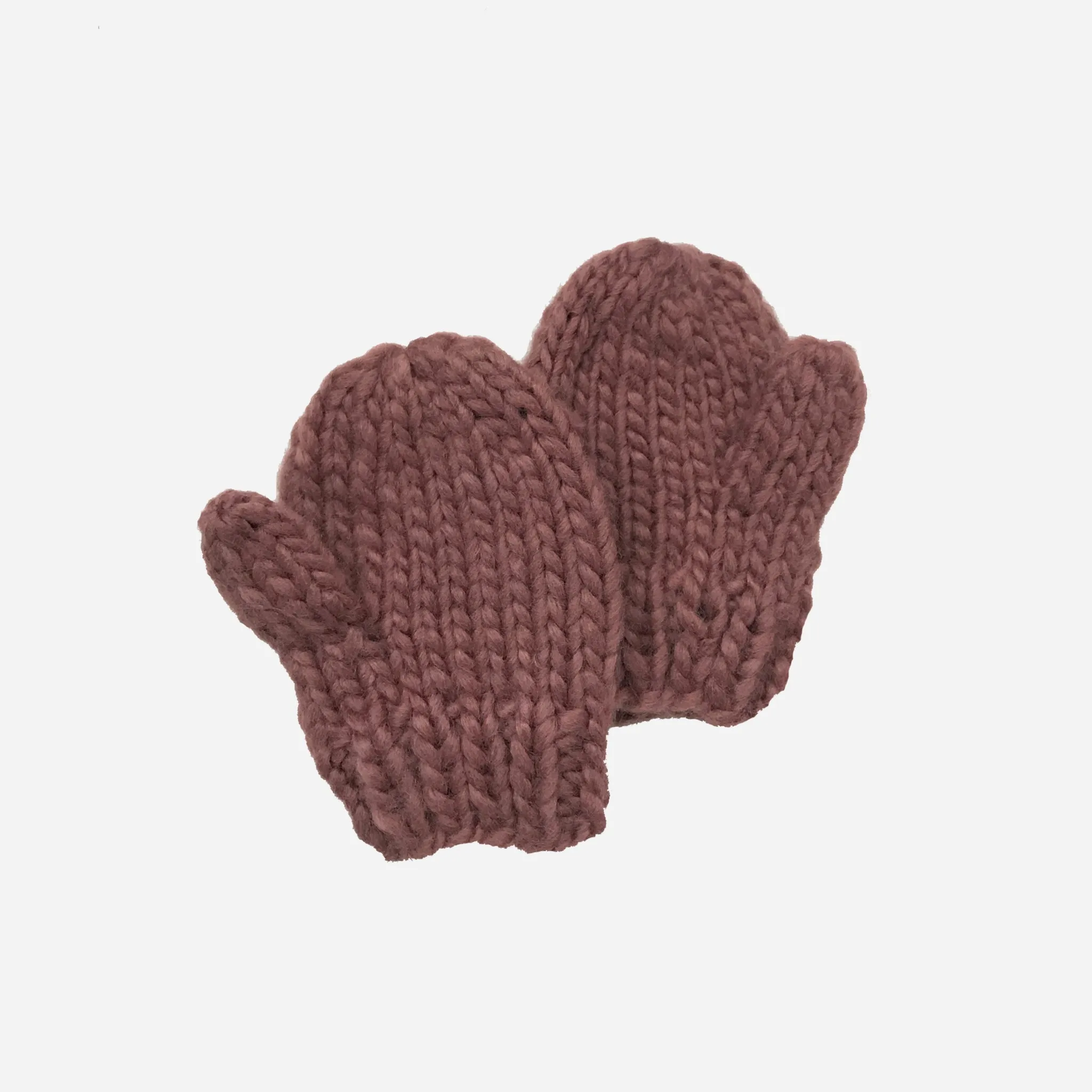 Hand Knit Mittens - Mauve