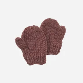 Hand Knit Mittens - Mauve
