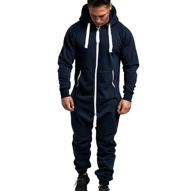 Herren Sets Herren Jumpsuit ein Stück Herren Kapuze Jumpsuit Camouflage Print Persönlichkeit Casual Anzüge Männer