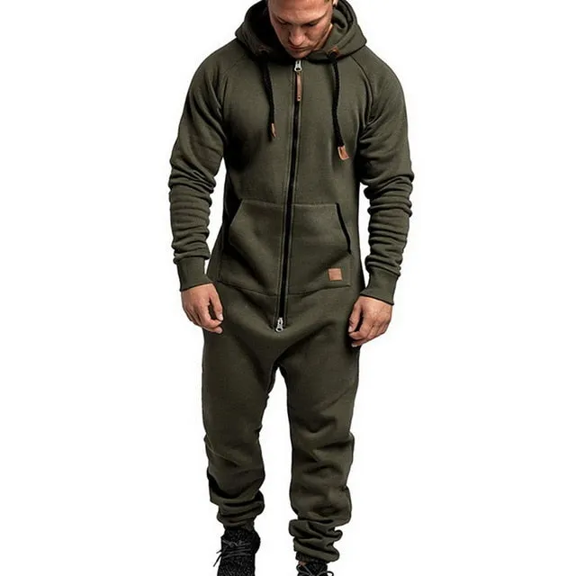 Herren Sets Herren Jumpsuit ein Stück Herren Kapuze Jumpsuit Camouflage Print Persönlichkeit Casual Anzüge Männer