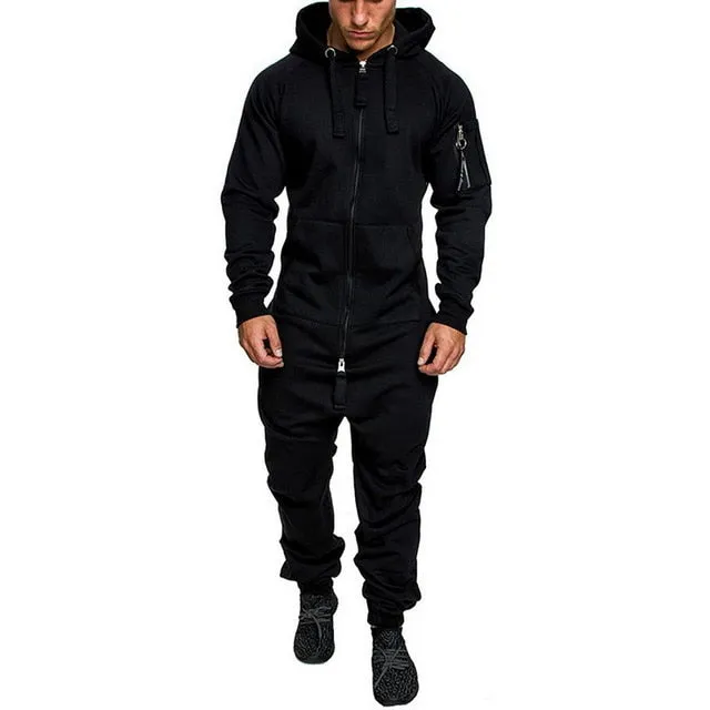 Herren Sets Herren Jumpsuit ein Stück Herren Kapuze Jumpsuit Camouflage Print Persönlichkeit Casual Anzüge Männer