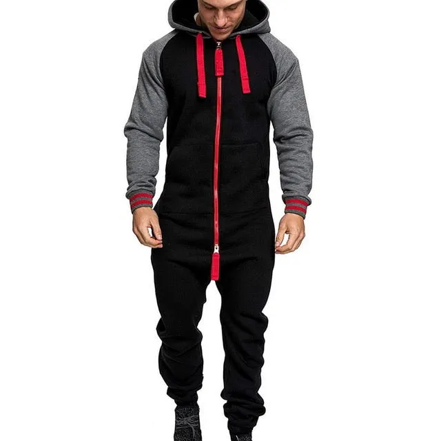 Herren Sets Herren Jumpsuit ein Stück Herren Kapuze Jumpsuit Camouflage Print Persönlichkeit Casual Anzüge Männer