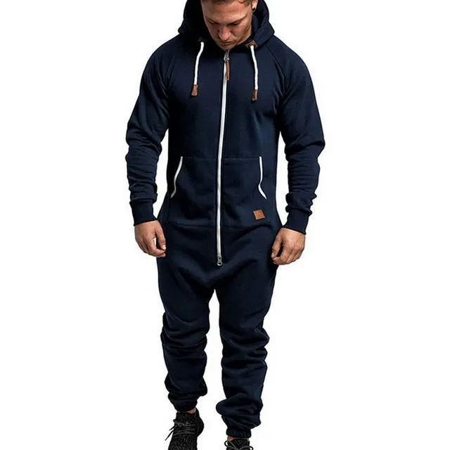Herren Sets Herren Jumpsuit ein Stück Herren Kapuze Jumpsuit Camouflage Print Persönlichkeit Casual Anzüge Männer