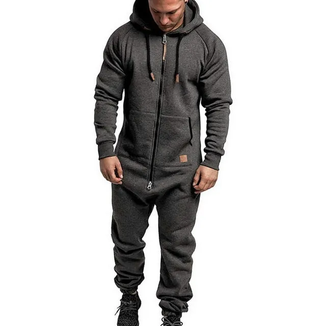 Herren Sets Herren Jumpsuit ein Stück Herren Kapuze Jumpsuit Camouflage Print Persönlichkeit Casual Anzüge Männer