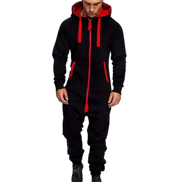 Herren Sets Herren Jumpsuit ein Stück Herren Kapuze Jumpsuit Camouflage Print Persönlichkeit Casual Anzüge Männer