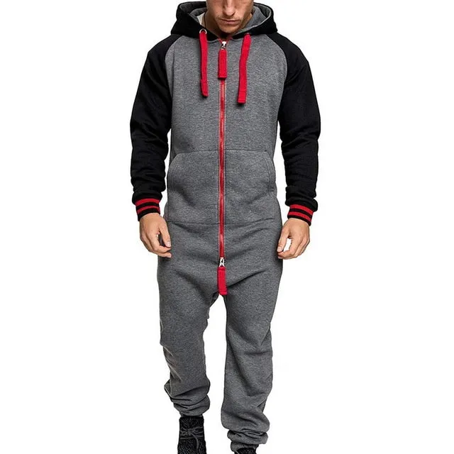 Herren Sets Herren Jumpsuit ein Stück Herren Kapuze Jumpsuit Camouflage Print Persönlichkeit Casual Anzüge Männer