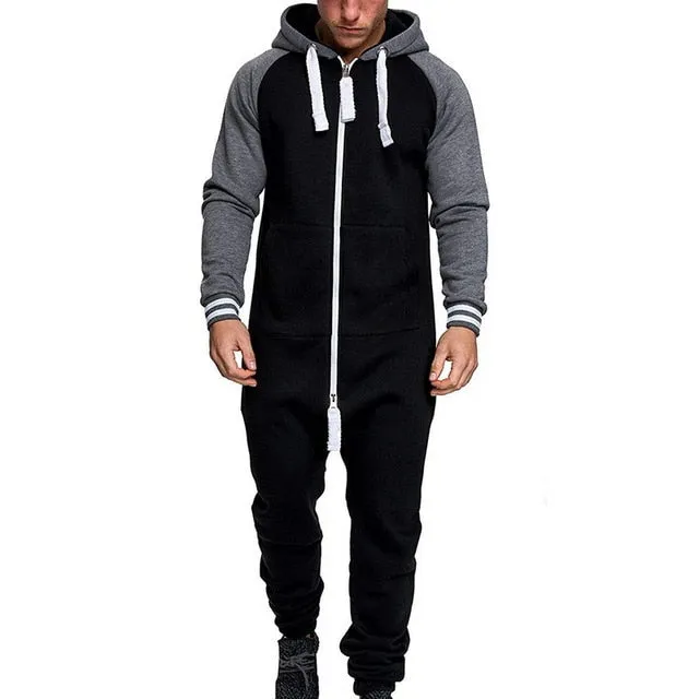 Herren Sets Herren Jumpsuit ein Stück Herren Kapuze Jumpsuit Camouflage Print Persönlichkeit Casual Anzüge Männer