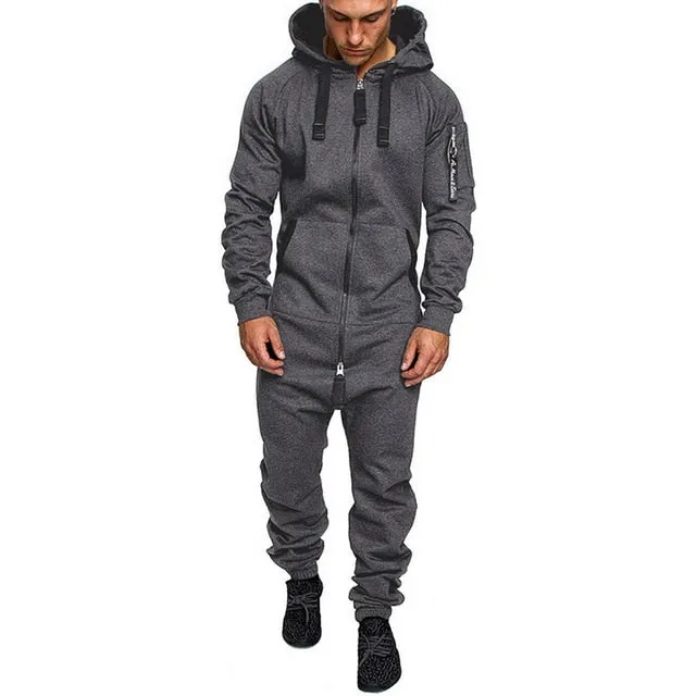 Herren Sets Herren Jumpsuit ein Stück Herren Kapuze Jumpsuit Camouflage Print Persönlichkeit Casual Anzüge Männer