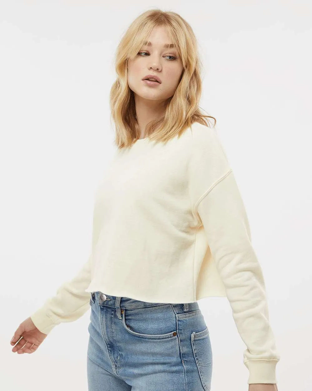 Independent Trading Co. Women's Lightweight Crop Crewneck Sweatshirt AFX24CRP