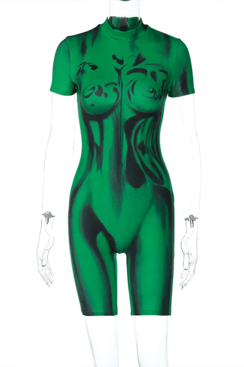 JD313 Graphic Short Sleeve Rompers