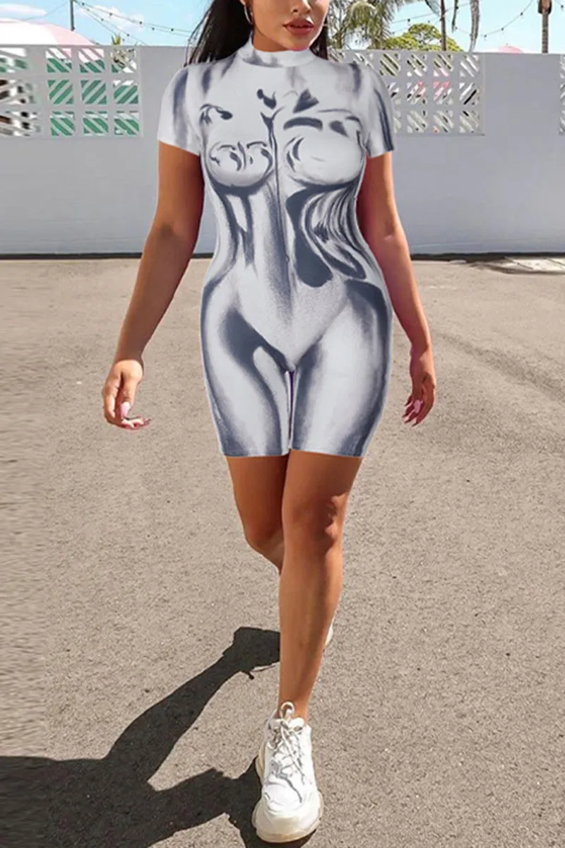 JD313 Graphic Short Sleeve Rompers