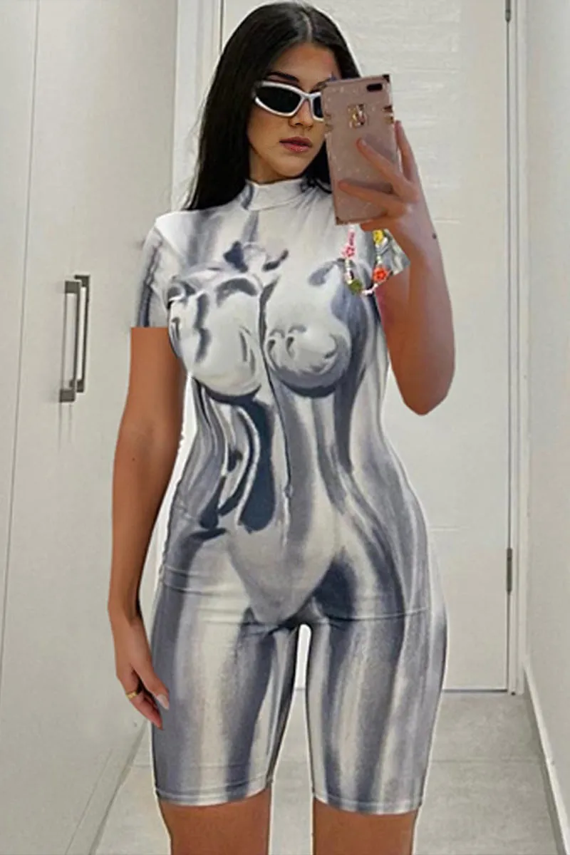 JD313 Graphic Short Sleeve Rompers