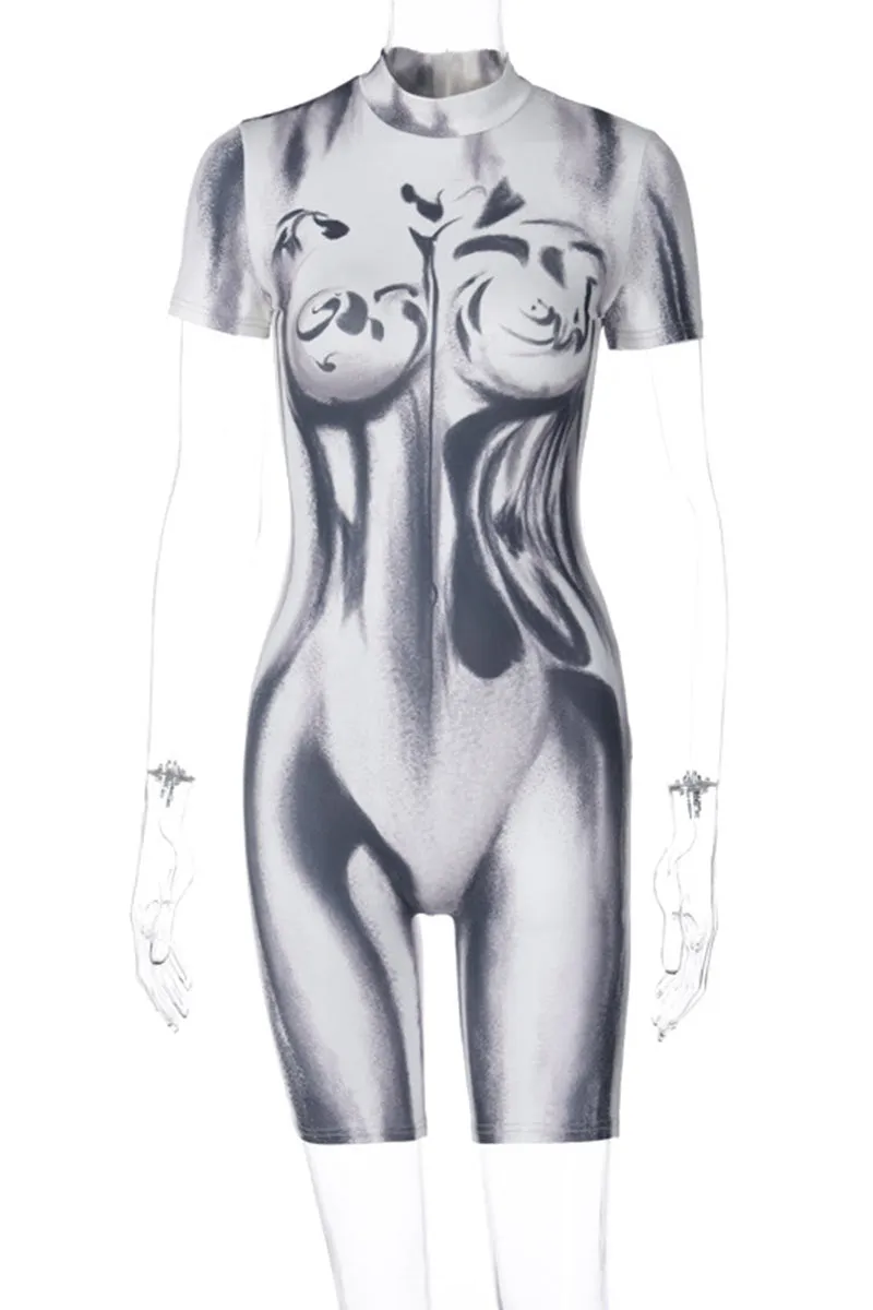 JD313 Graphic Short Sleeve Rompers