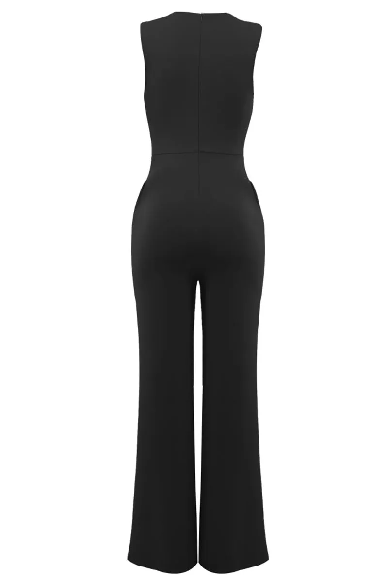 JD393 Sleeveless Wide Leg Jumpsuits