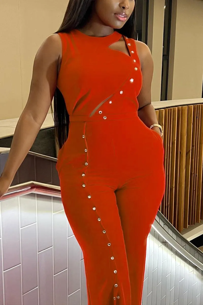 JD393 Sleeveless Wide Leg Jumpsuits
