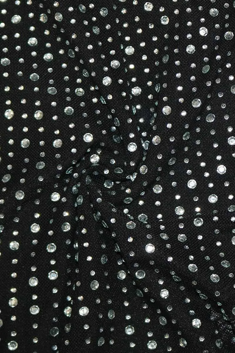 JH656 Rhinestone Sheer Spaghetti Strap Jumpsuit