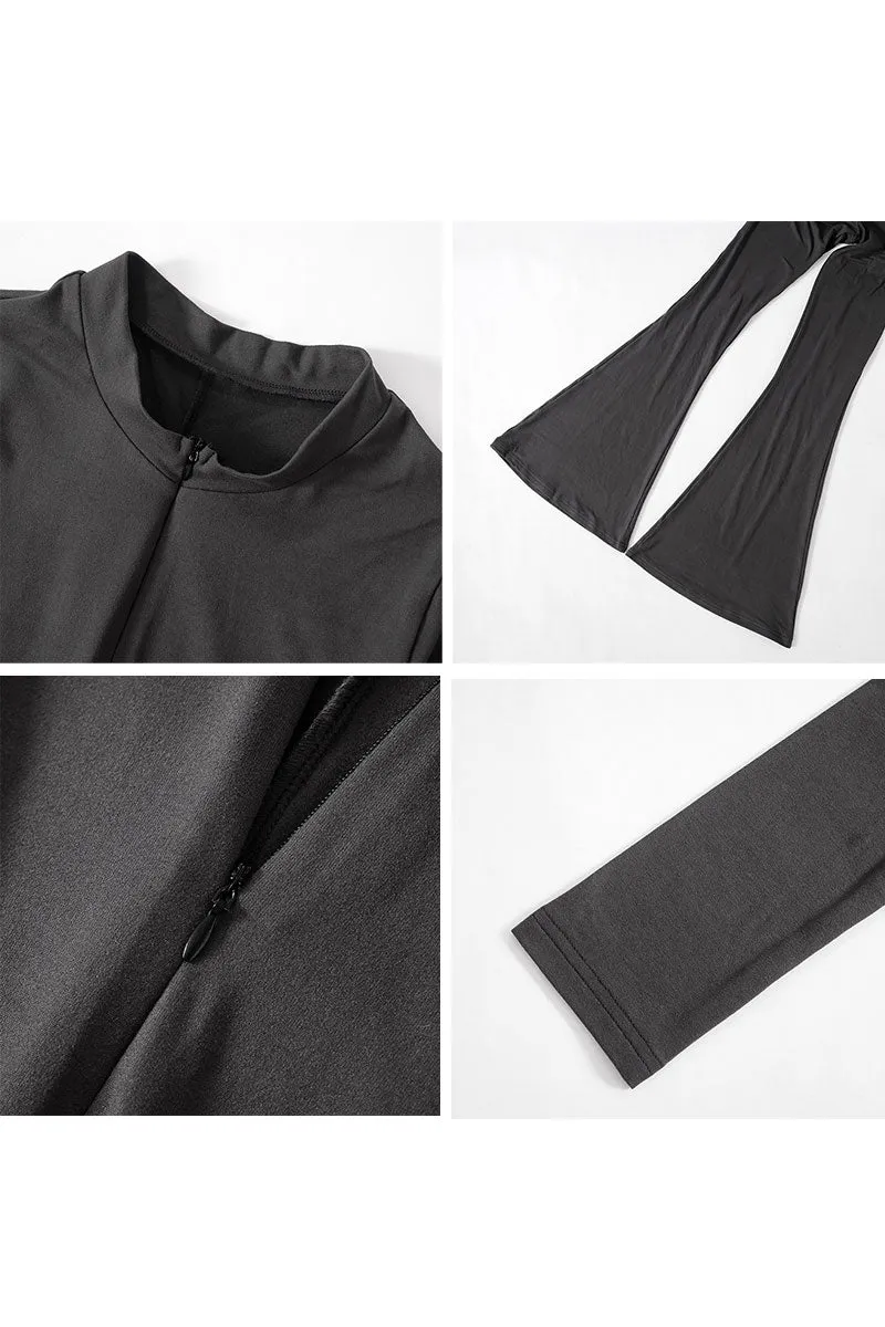 JJ0490 Bootcut Bodycon Jumpsuits