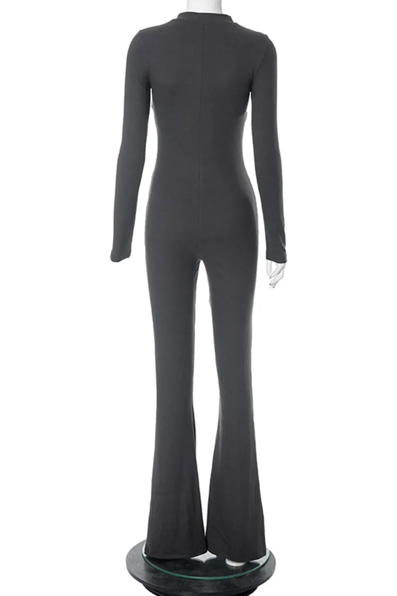 JJ0490 Bootcut Bodycon Jumpsuits