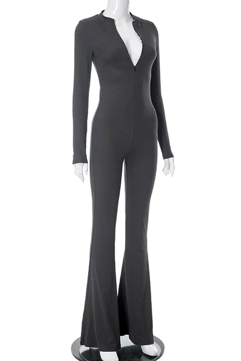 JJ0490 Bootcut Bodycon Jumpsuits