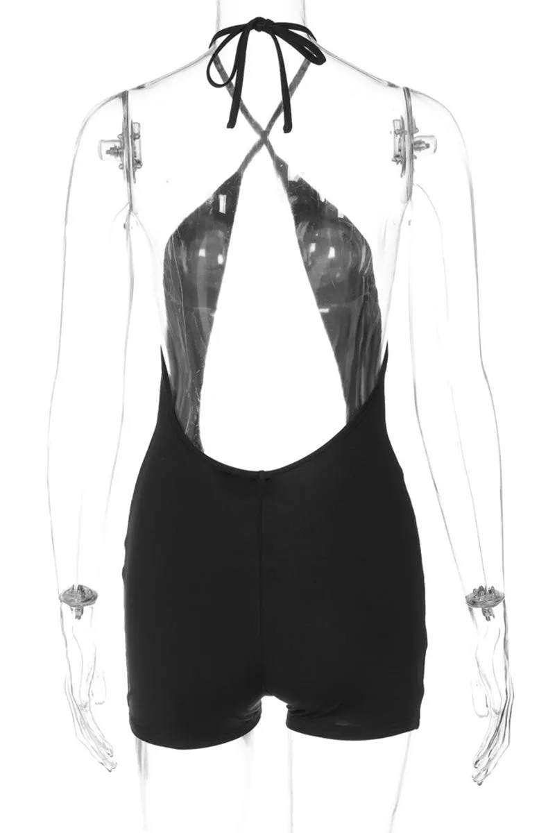 JL0414 Halter Bodycon Rompers