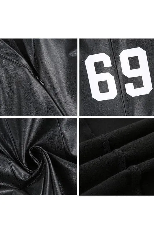 JY094 Faux Leather Zip Up Rompers