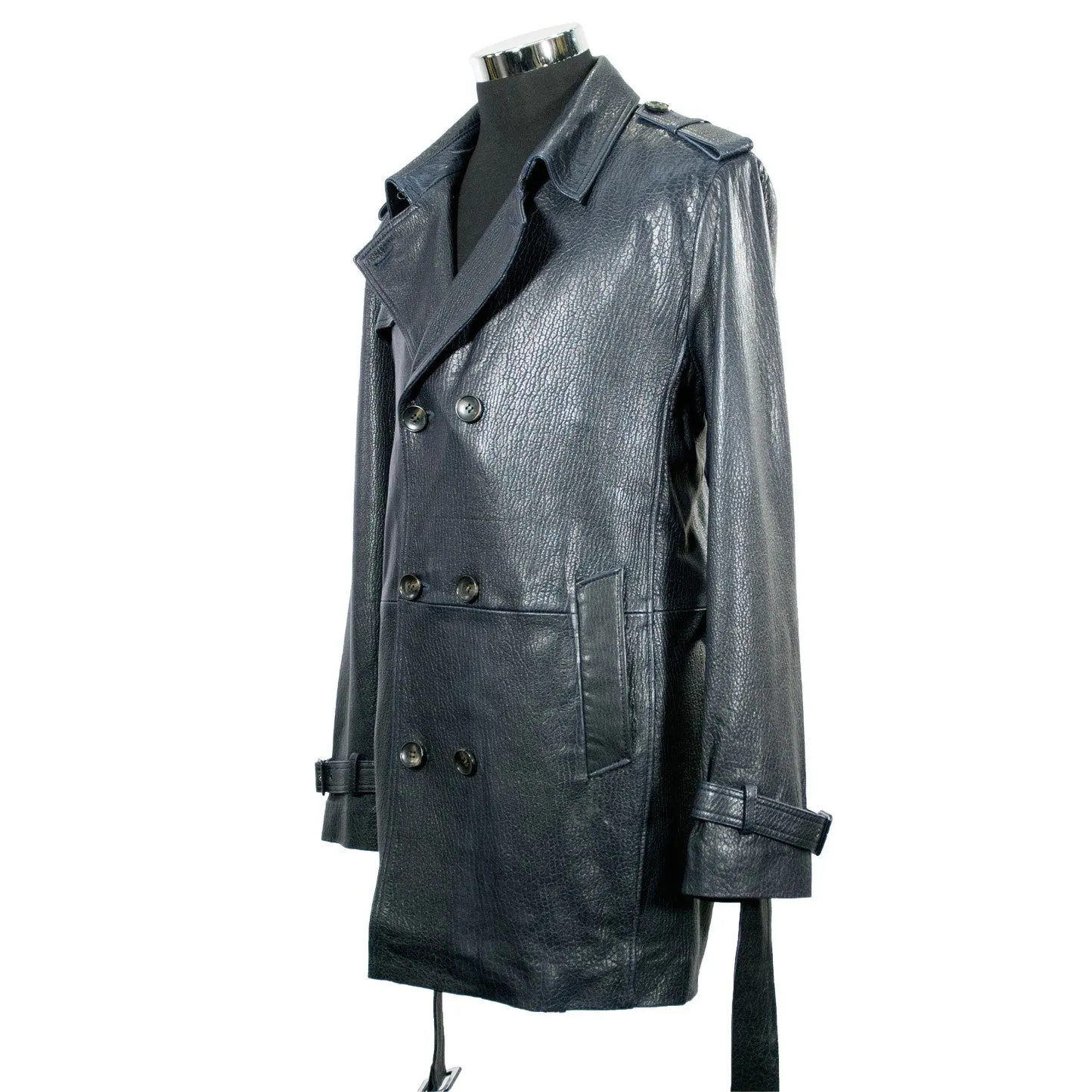 Leather 3/4 Trench Coat