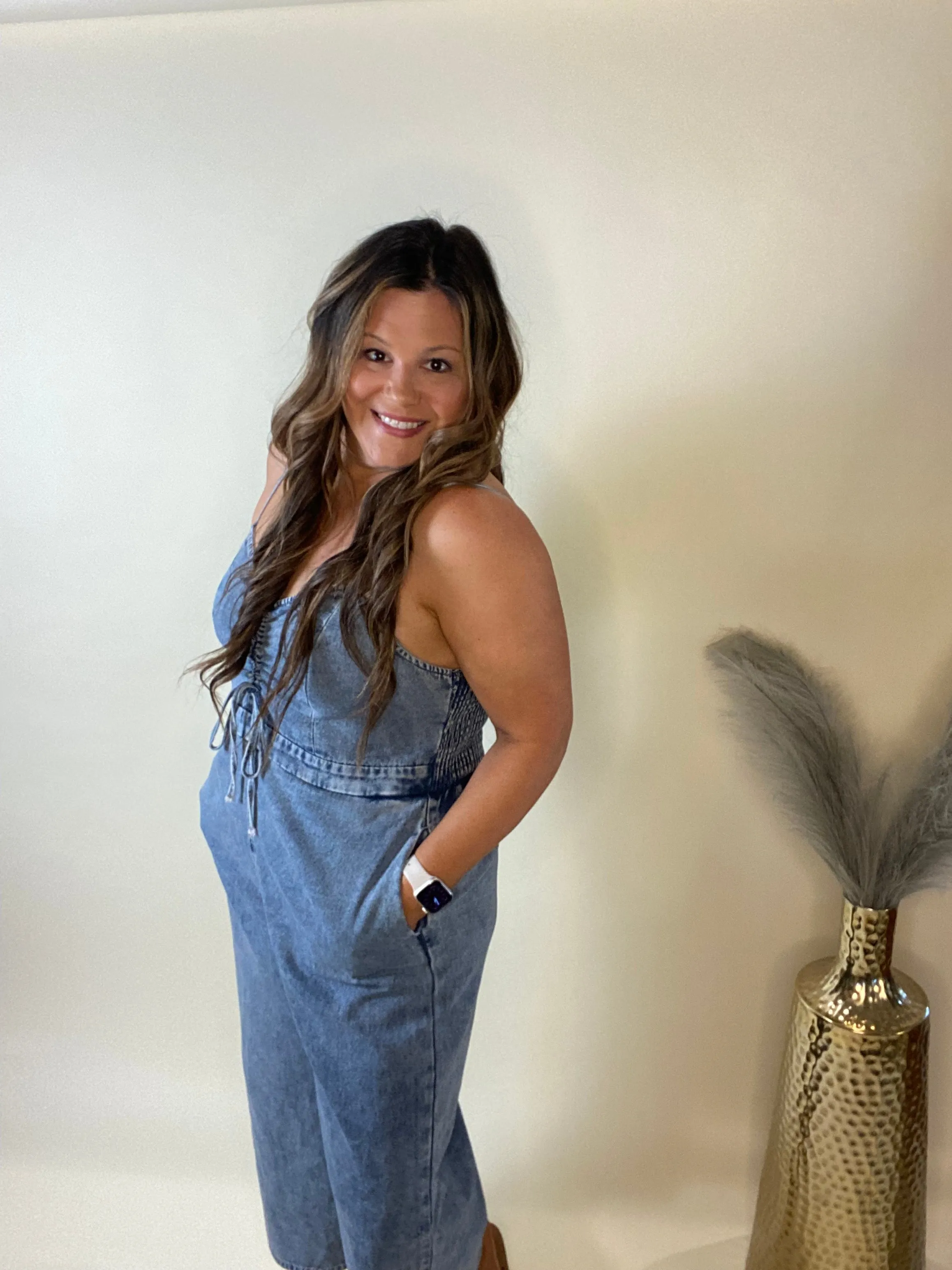 Meet Me In The Hamptons Denim Jumpsuit