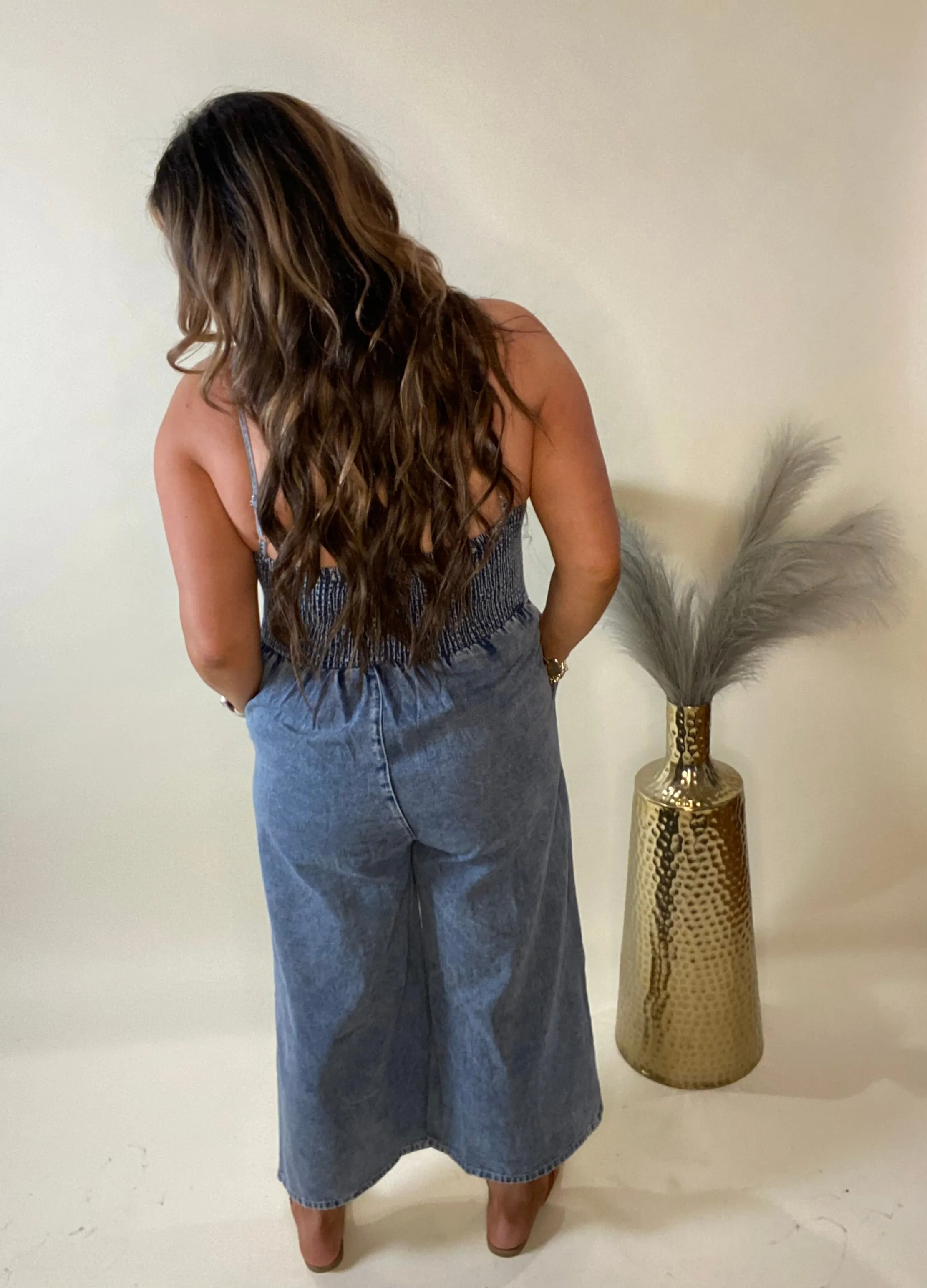 Meet Me In The Hamptons Denim Jumpsuit