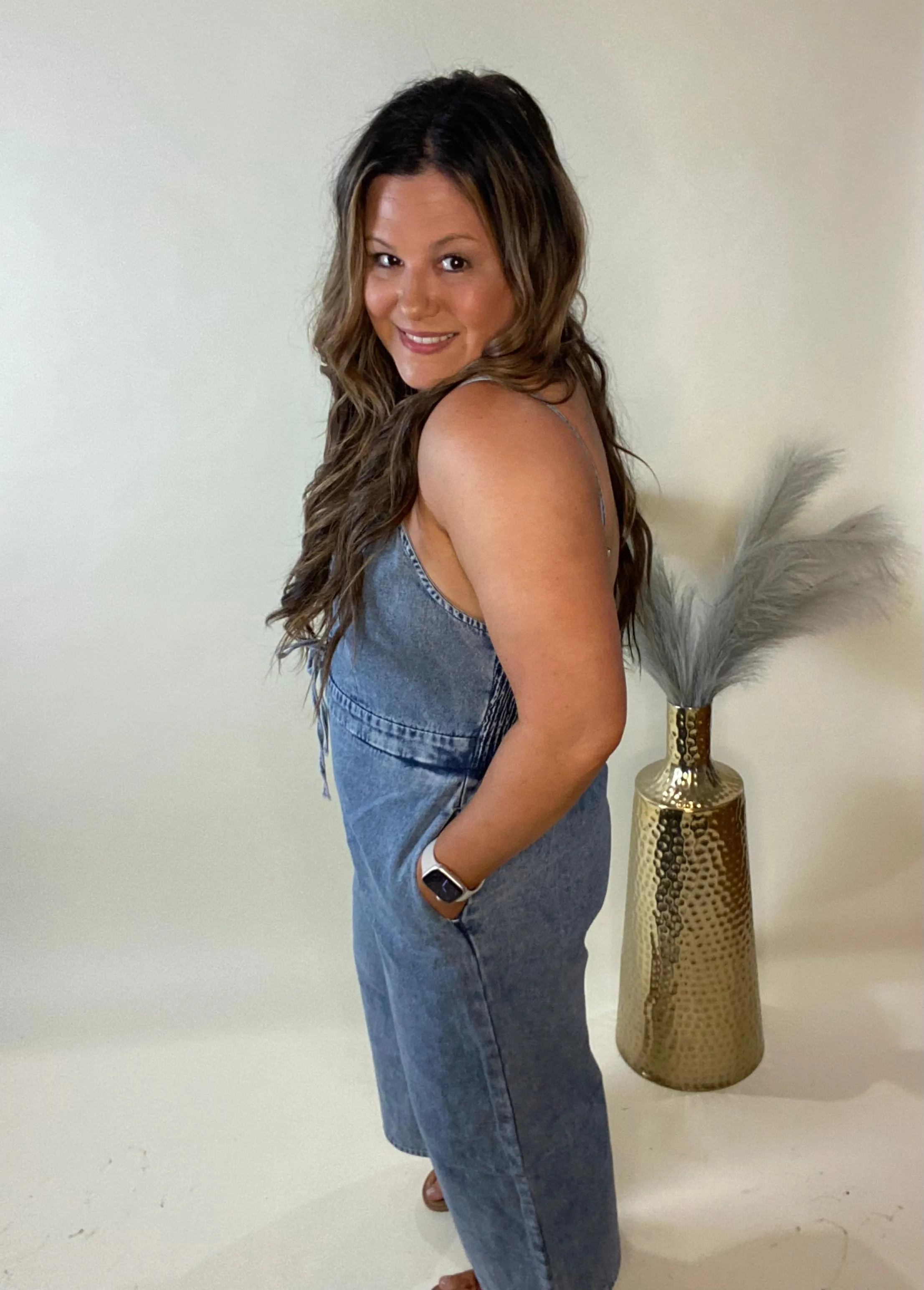 Meet Me In The Hamptons Denim Jumpsuit