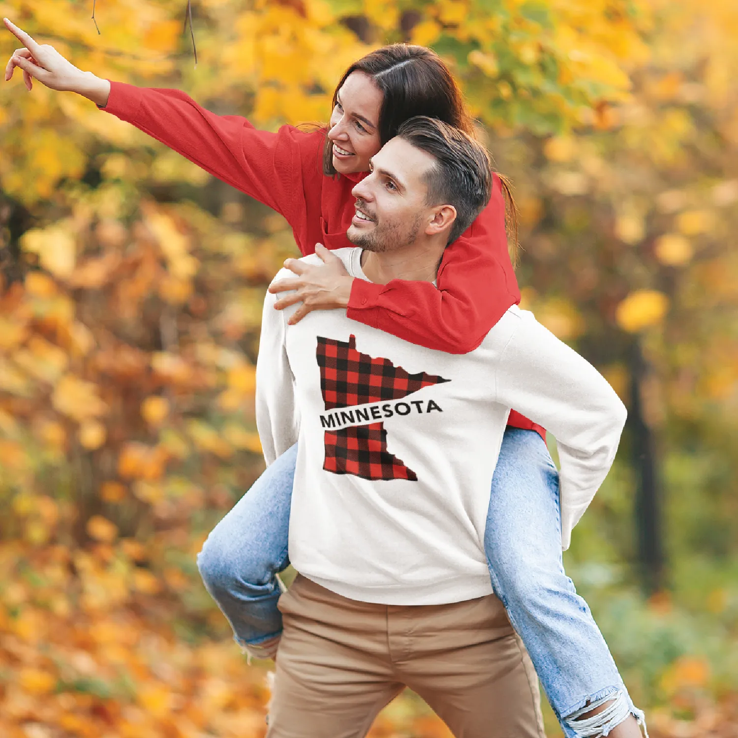 Minnesota Buffalo Plaid Lightweight Sweater