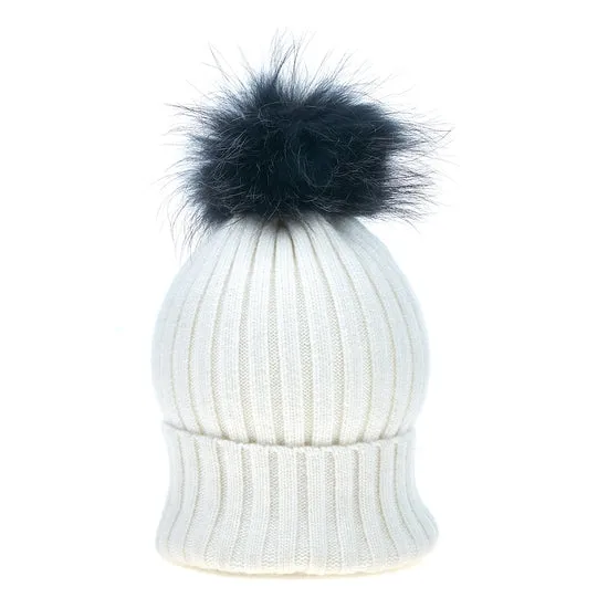 Navy Vail Hat and Pom-Pom Set
