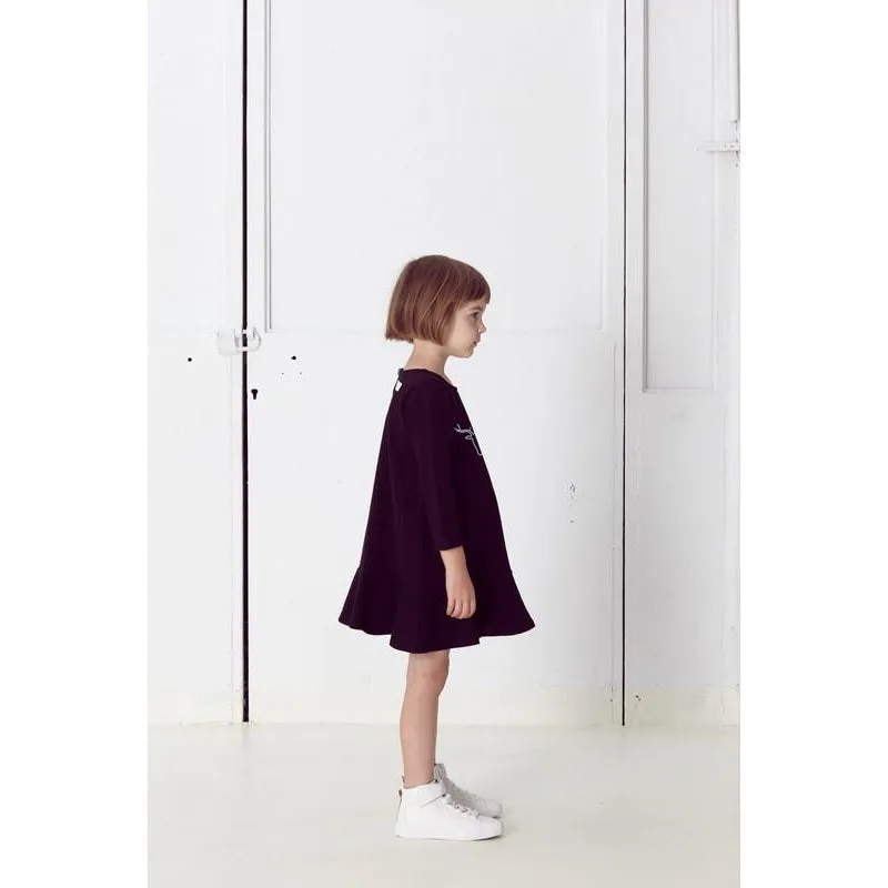 Nosweet Black sweatshirt frill dress