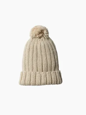 Oatmeal Pom Pom Beanie